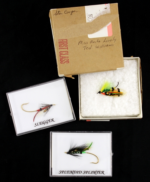 1980s Ted Williams Boston Red Sox Personal Collection Hand Tied Fly Fishing Lures - Lot of 3 (MEARS LOA/Williams Estate Letter)