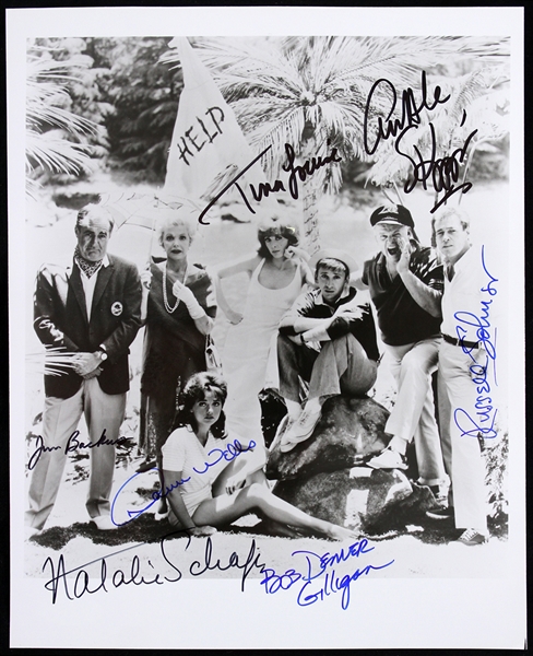 1980s Gilligans Island Cast Signed 8" x 10" Photo w/ 7 Signatures Including Bob Denver, Jim Backus, Russell Johnson & More (PSA/DNA)