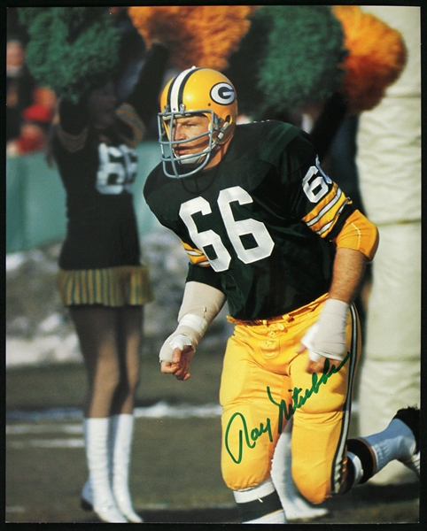 1990s Ray Nitschke Green Bay Packers Signed 8" x 10" Vernon Biever Photo (JSA)