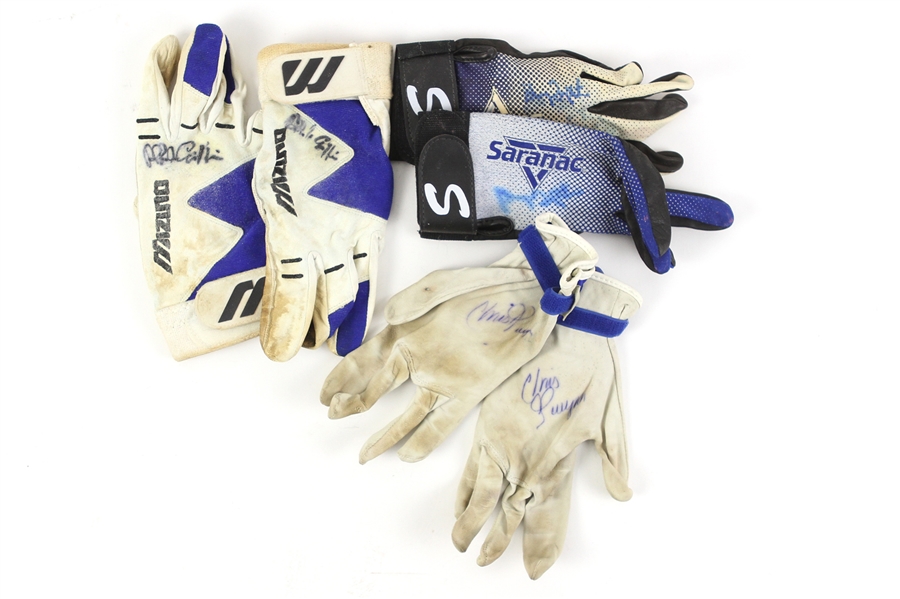 1980s-90s Garry Templeton Alfredo Griffin Chris Gwynn Signed Game Worn Batting Gloves - Lot of 3 Pairs (MEARS LOA/JSA)