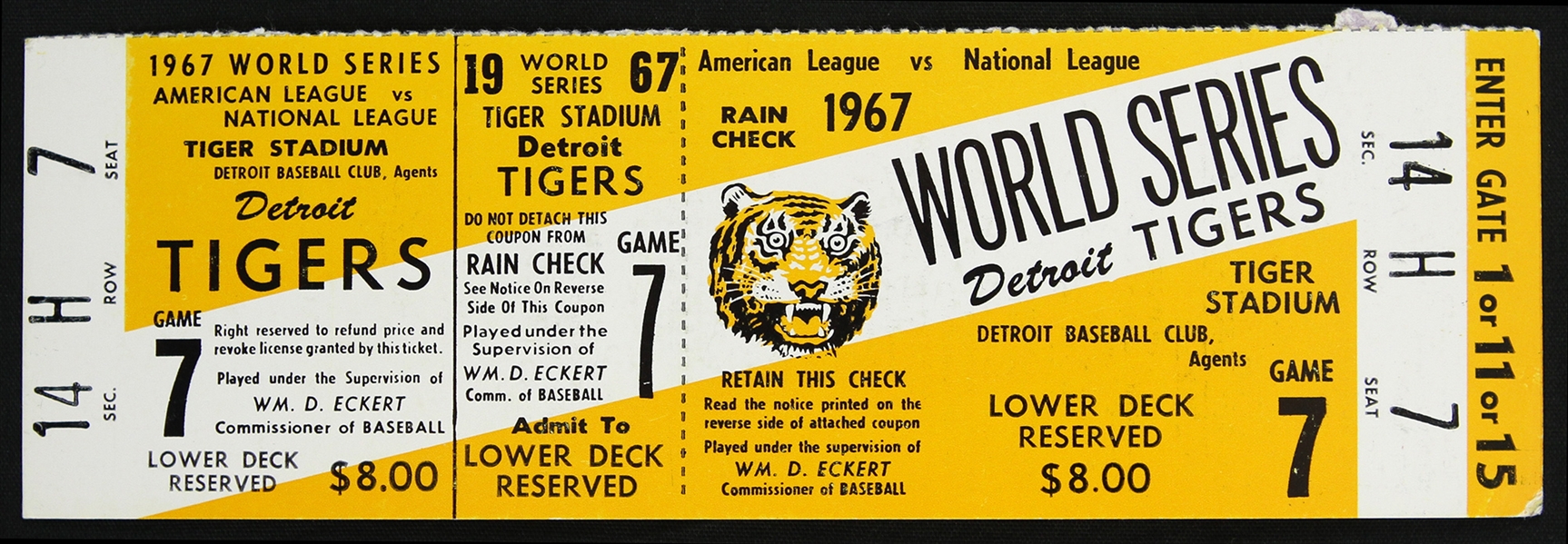 1967 Detroit Tigers Tiger Stadium Ghost World Series Ticket