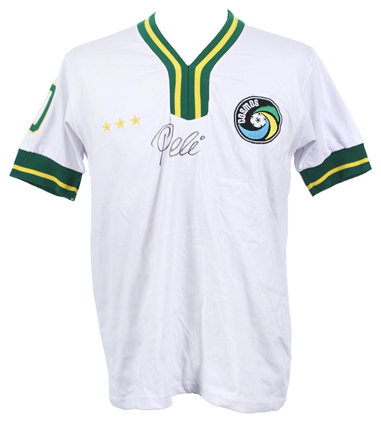2000s Pele New York Cosmos Signed White Jersey (PSA/DNA) 