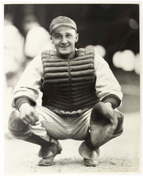 1930s-40s Unidentified Catcher 7.5" x 9.5" Original George Burke Photo