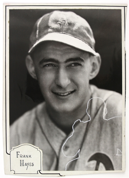 1934-42 Frank Hayes Philadelphia Athletics 6.5" x 9.25" Original Photo