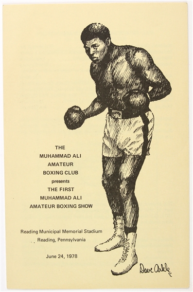 1978 Muhammad Ali Amateur Boxing Club First Muhammad Ali Amateur Boxing Show Program