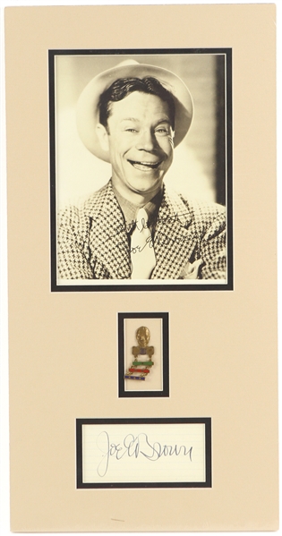 1950s Joe E. Brown Entertainer Signed 9.5" x 18.5" Matted Display w/ Signed Note Card (JSA)