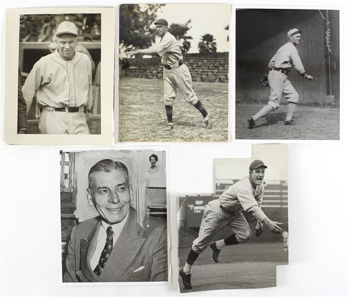 1916-69 Baseball Original Photograph Collection - Lot of 20 w/ AJ Reach, Billy Jurges, Whitey Ford, Dizzy Dean, Chief Bender & More  