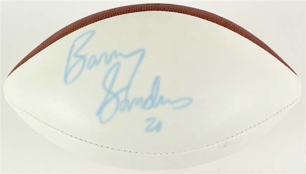 1992 Barry Sanders Detroit Lions Signed Super Bowl XXVI Autograph Football (JSA)