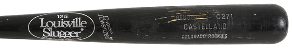 1993-96 Pedro Castellano Colorado Rockies Louisville Slugger Professional Model Game Used Bat (MEARS LOA)