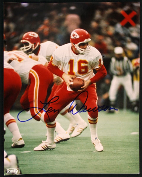 1963-1975 Len Dawson Kansas City Chiefs Signed 8x10 Color Photo (JSA)