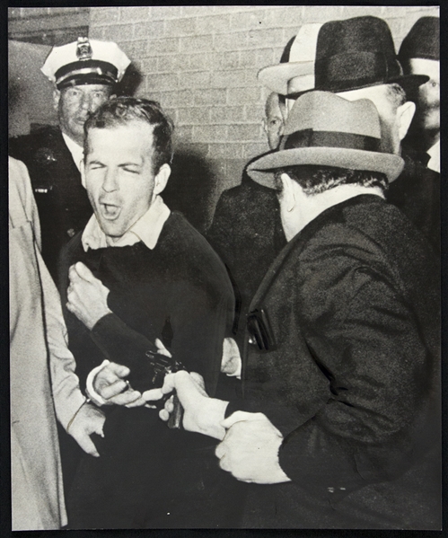 1963 (Nov 25) Original Lee Harvey Oswald Gets Shot by Jack Ruby 7”x9” B&W Original Wire Photo
