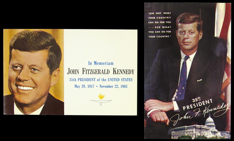 1963-1964 circa John F. Kennedy Mint Postcards (2)
