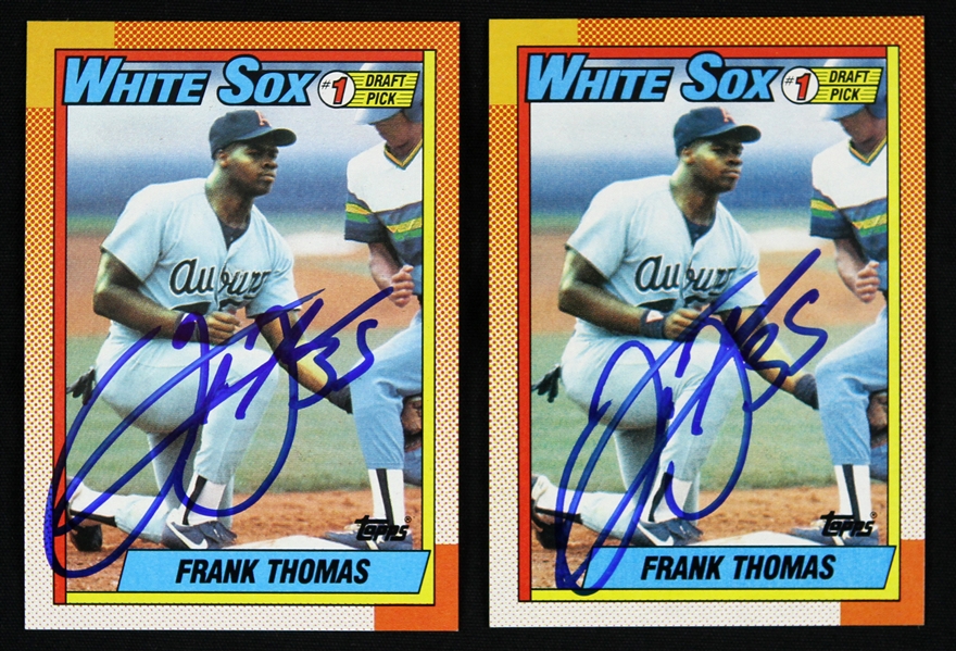 1990 Frank Thomas Chicago White Sox Signed Topps RC Cards (JSA)