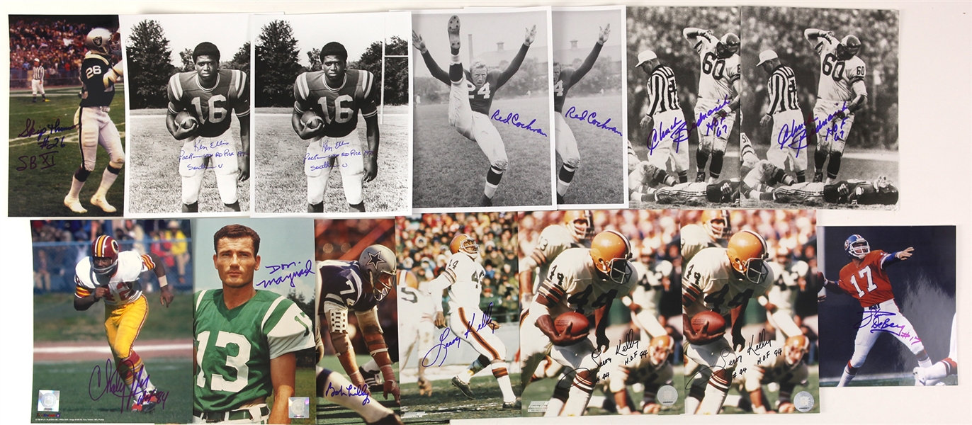 1990s-2000s Football Signed Photo Collection - Lot of 14 w/ Bob Lilly, Red Cochran, Chuk Bednarik, Leroy Kelly & More (JSA)