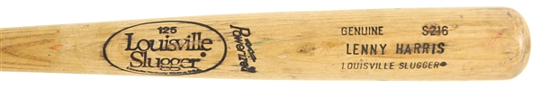 1988-89 Lenny Harris Cincinnati Reds Louisville Slugger Professional Model Game Used Bat (MEARS LOA)