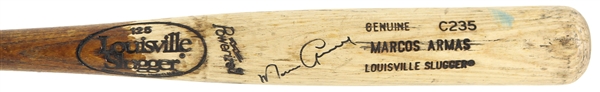 1988-89 Marcos Armas Minor League Signed Louisville Slugger Professional Model Game Used Bat (MEARS LOA/JSA)