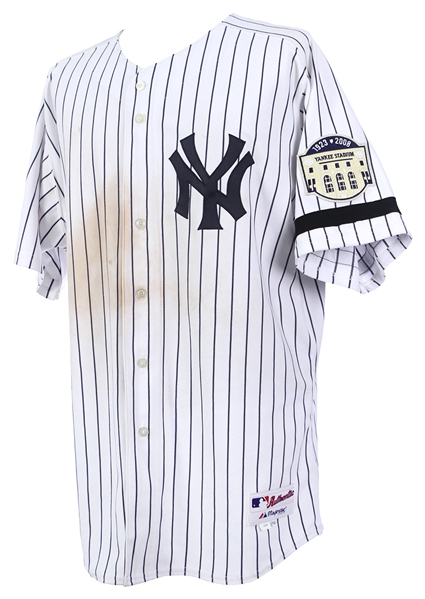 2008 Jason Giambi New York Yankees Game Worn Home Jersey (MEARS LOA)