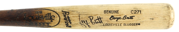 1988-89 George Brett Kansas City Royals Signed Louisville Slugger Bat (MEARS LOA/*JSA*)