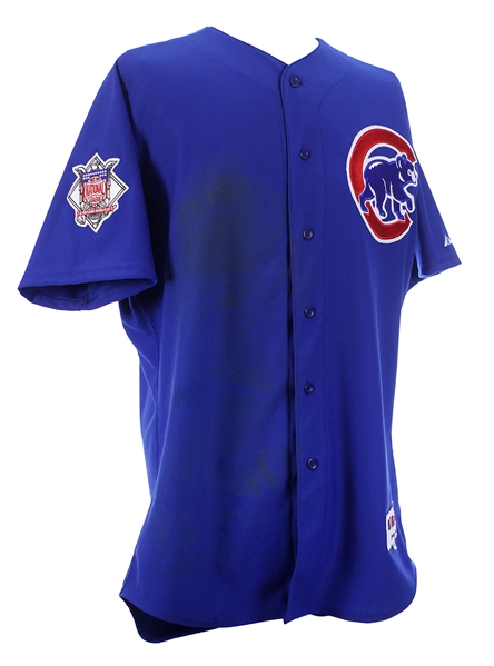 2013 (April 4) Nate Schierholtz Chicago Cubs Game Worn Alternate Jersey (MEARS LOA/MLB Hologram) 1-3 w/ Home Run