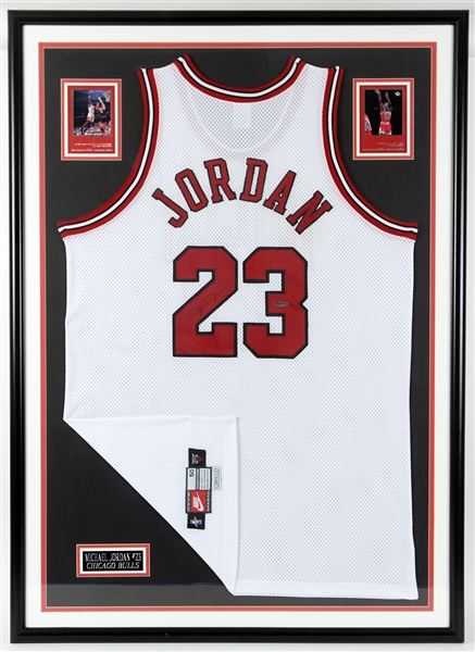 2000s Michael Jordan Chicago Bulls 34" x 47" Framed Display (JSA/Upper Deck)