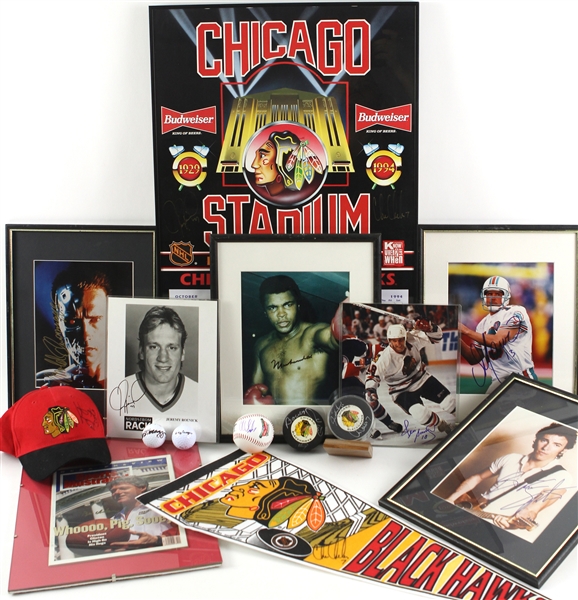 1980s-90s Boxing Hockey Baseball Entertainment Signed Collection - Lot of 40 w/ Muhammad Ali, Joe DiMaggio (secretarial), Chicago Blackhawks & More (JSA)
