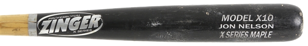 2002-08 Jon Nelson Minor League Zinger Professional Model Game Used Bat (MEARS LOA)