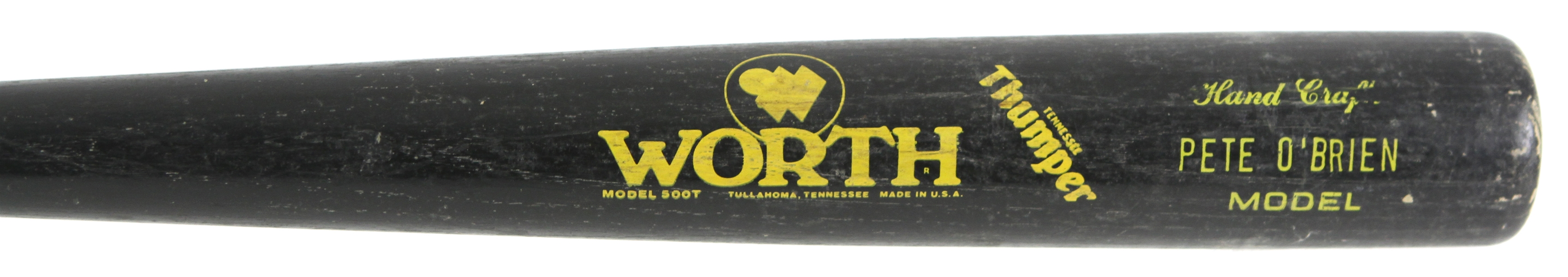 1988-89 Pete OBrien Rangers/Indians Worth Professional Model Game Used Bat (MEARS LOA)