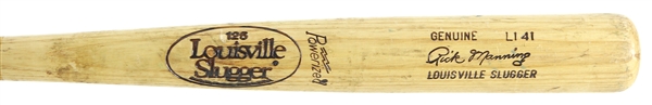 1983-85 Rick Manning Milwaukee Brewers Louisville Slugger Professional Model Game Used Bat (MEARS LOA)