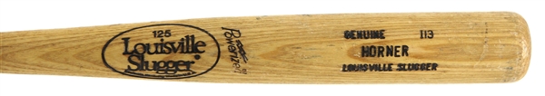 1985 Bob Horner Atlanta Braves Louisville Slugger Professional Model Game Used Bat (MEARS LOA)
