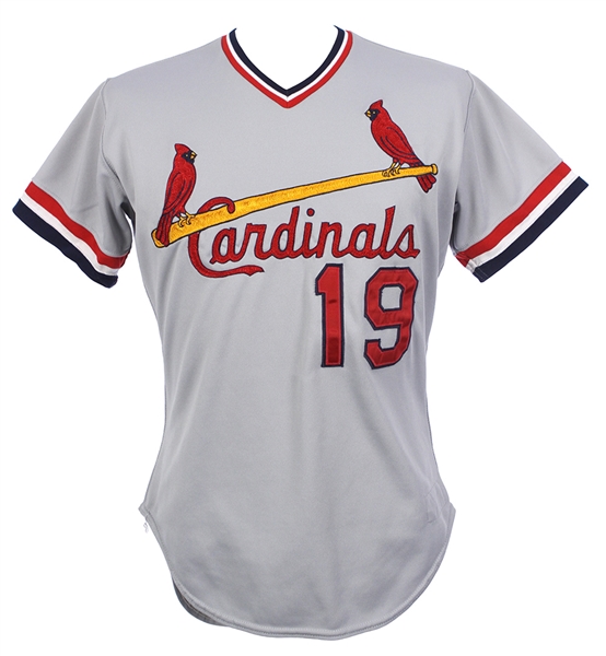 1985 Mike Jorgensen St. Louis Cardinals Game Worn Road Jersey (MEARS LOA)