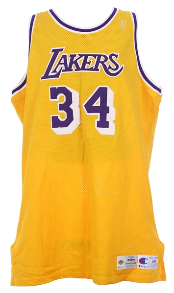 1996-97 Shaquille ONeal Los Angeles Lakers Home Jersey (MEARS LOA)