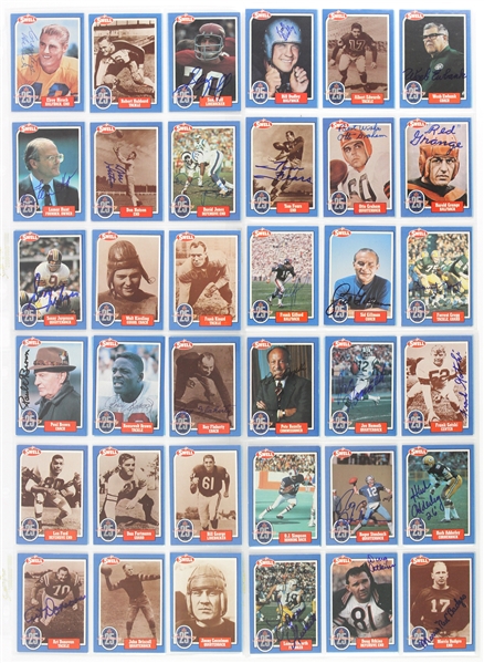 1988 Swell Hall of Fame Football Trading Card Set - Complete Set of 144 w/ 95 Signed Including Don Hutson, Jim Brown, Johnny Unitas, Joe Namath & More (JSA)