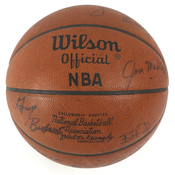 1975-76 Milwaukee Bucks Team Signed ONBA Kennedy Basketball w/ 12 Signatures Including Brian Winters, Jon McGlocklin, Bob Dandridge, Junior Bridgeman & More (JSA)