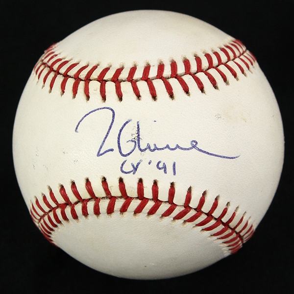 1991 Tom Glavine Atlanta Braves Signed ONL White Baseball (*JSA*)