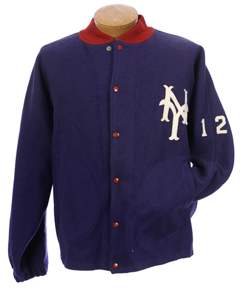 1954-57 Bob Clatterbuck New York Giants Game Worn Wool Sideline Coat (MEARS LOA)