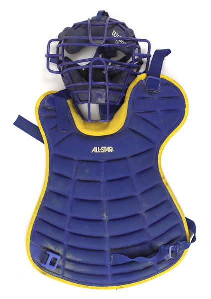 1992-99 Dave Nilsson Milwaukee Brewers Game Worn Catchers Equipment w/ Mask, Chest Protector & Shin Guards(MEARS LOA)