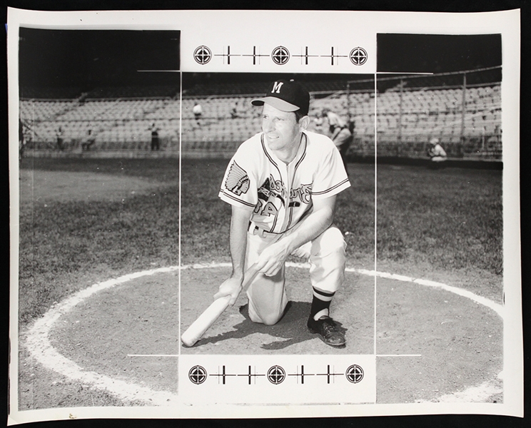 1953-59 Andy Pafko Milwaukee Braves 11" x 14" Original Photo Proof