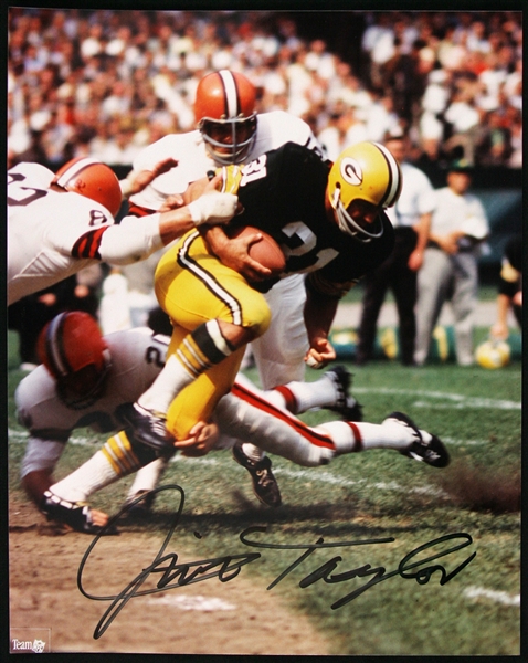 1960s Jim Taylor Green Bay Packers Signed 8x10 Color Photo (JSA)