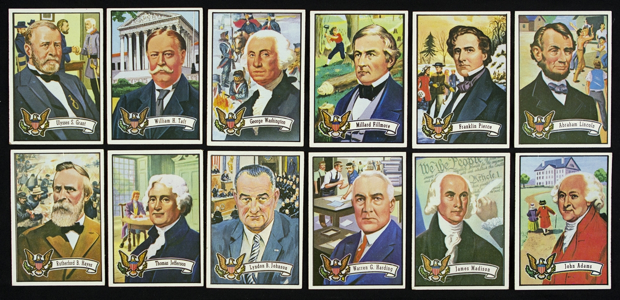 1972 Topps Us Presidents Trading Cards (lot of 12)
