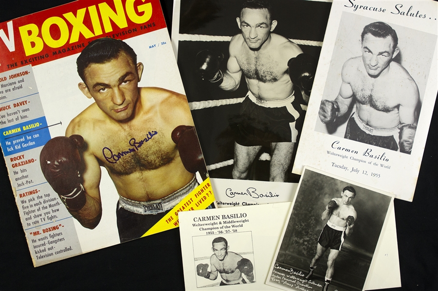 1950s Carmen Basilio Boxing Memorabilia Collection (5) (JSA)