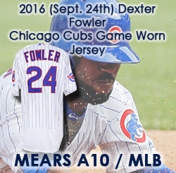 2016 (September 24) Dexter Fowler Chicago Cubs Game Worn Home Uniform (MEARS A10/MLB Hologram) World Series Season