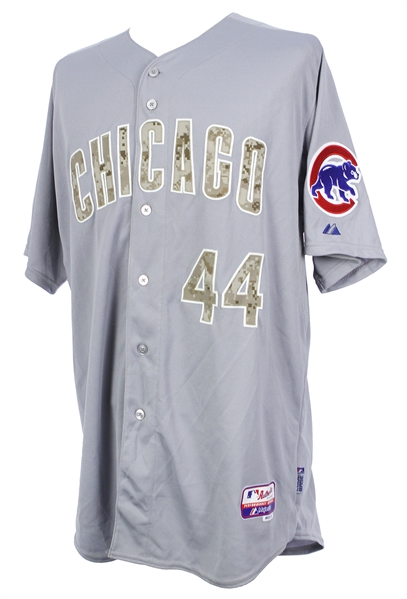 2013 (May 27) Anthony Rizzo Chicago Cubs Memorial Day Road Jersey (MEARS LOA)