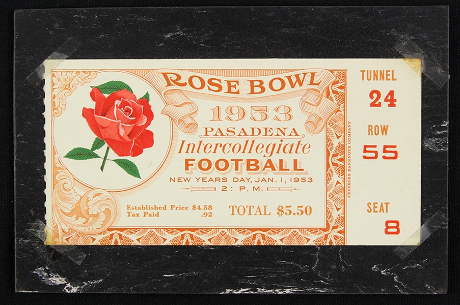 1953 USC Trojans Wisconsin Badgers Rose Bowl Ticket Stub