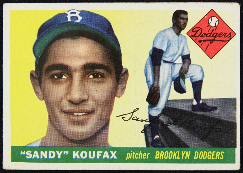 1955 Sandy Koufax Brooklyn Dodgers Topps Rookie Trading Card