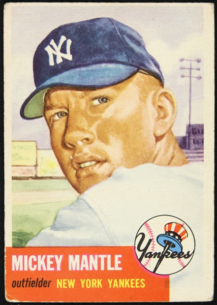 1953 Mickey Mantle New York Yankees Topps Trading Card