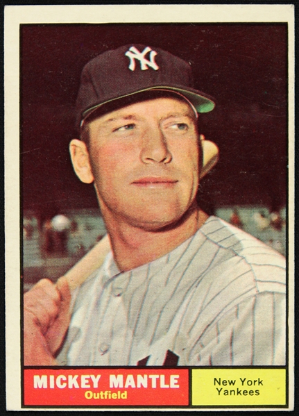 1961 Mickey Mantle New York Yankees Topps Trading Card