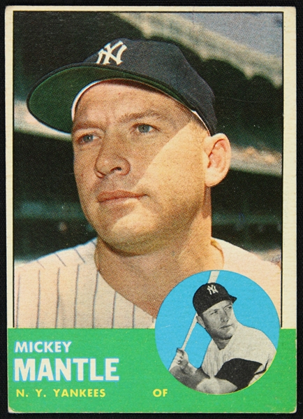 1963 Mickey Mantle New York Yankees Topps Trading Card
