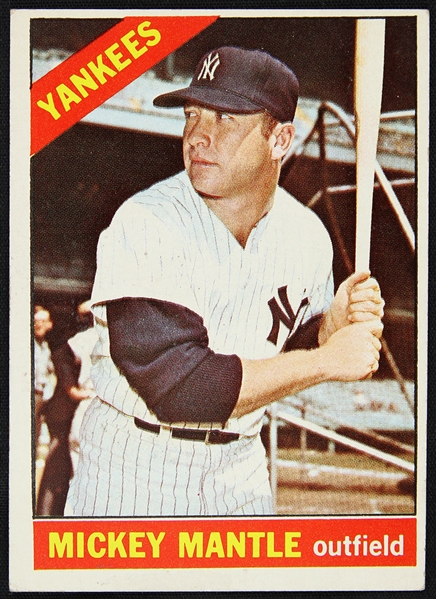 1966 Mickey Mantle New York Yankees Topps Trading Card