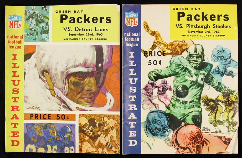 1963 Green Bay Packers Milwaukee County Stadium Game Programs - Lot of 2
