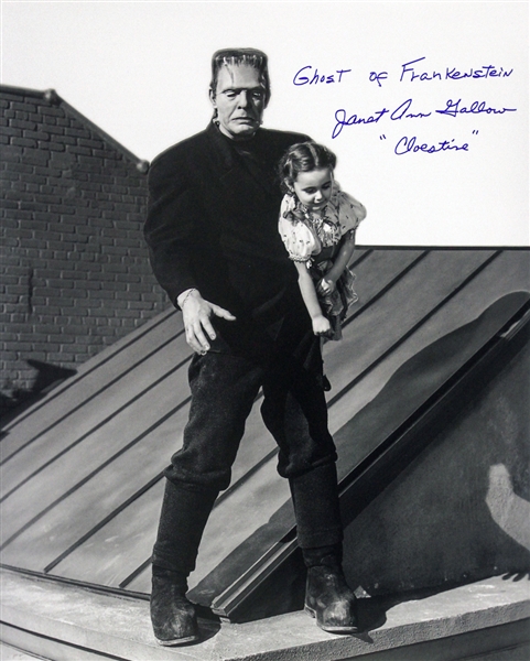 1942 Janet Ann Gallow Ghost of Frankenstein (Frankenstein carrying Cloestine) Signed LE 16x20 B&W Photo (JSA)
